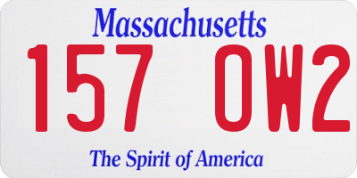 MA license plate 157OW2