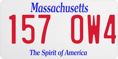 MA license plate 157OW4