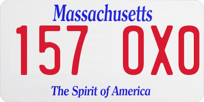 MA license plate 157OX0