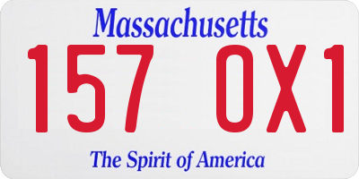MA license plate 157OX1