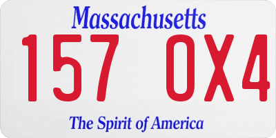 MA license plate 157OX4