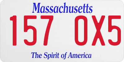 MA license plate 157OX5