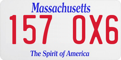MA license plate 157OX6