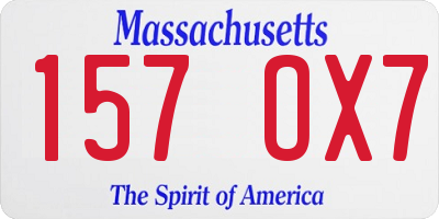 MA license plate 157OX7