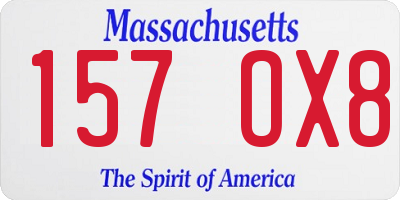 MA license plate 157OX8