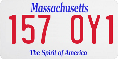 MA license plate 157OY1