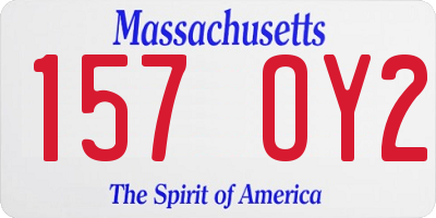 MA license plate 157OY2