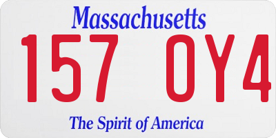 MA license plate 157OY4