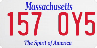 MA license plate 157OY5