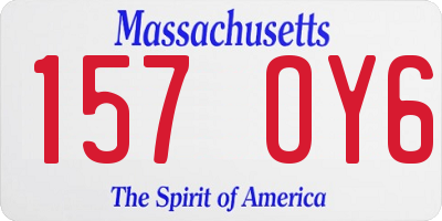 MA license plate 157OY6