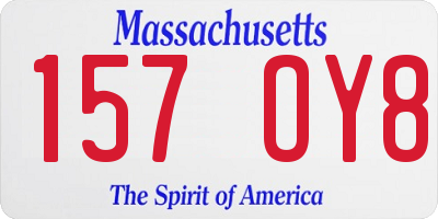 MA license plate 157OY8