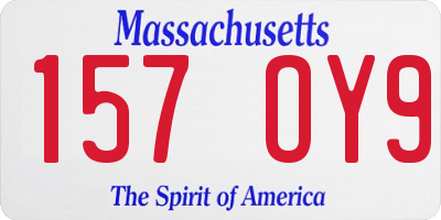 MA license plate 157OY9
