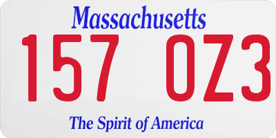 MA license plate 157OZ3