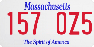 MA license plate 157OZ5