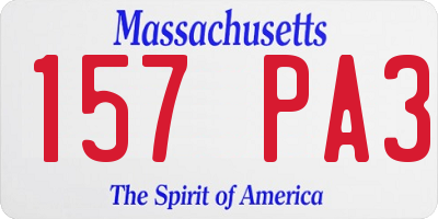 MA license plate 157PA3