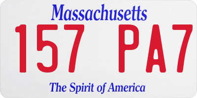 MA license plate 157PA7