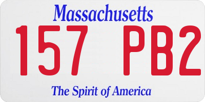 MA license plate 157PB2