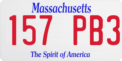 MA license plate 157PB3