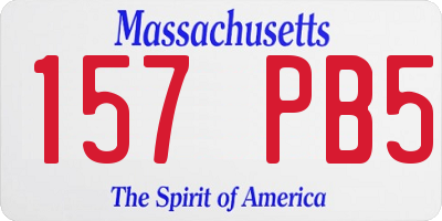 MA license plate 157PB5