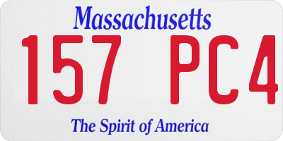 MA license plate 157PC4