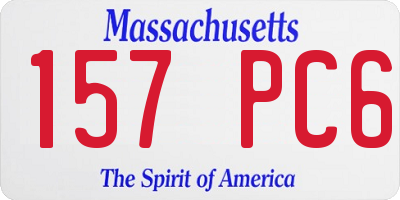 MA license plate 157PC6