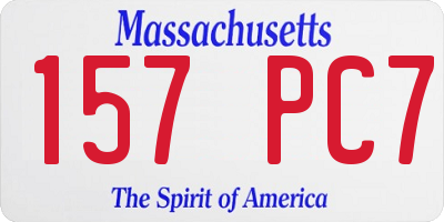 MA license plate 157PC7