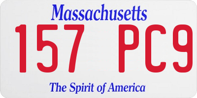 MA license plate 157PC9