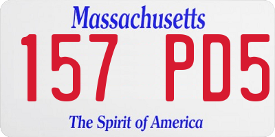 MA license plate 157PD5