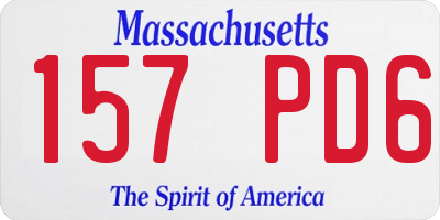 MA license plate 157PD6