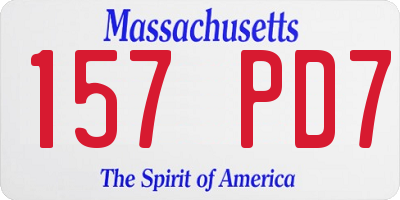 MA license plate 157PD7