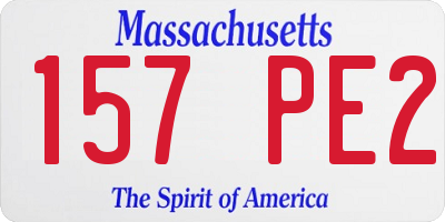 MA license plate 157PE2