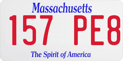 MA license plate 157PE8