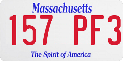 MA license plate 157PF3