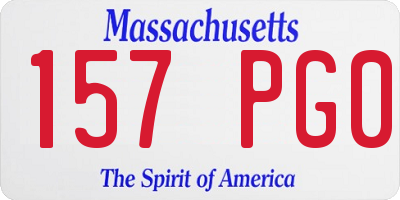 MA license plate 157PG0