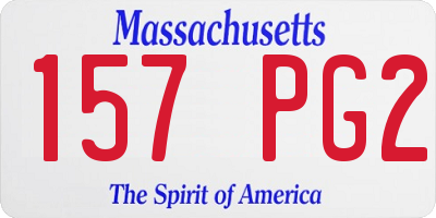 MA license plate 157PG2