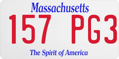MA license plate 157PG3