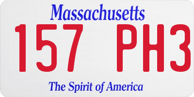 MA license plate 157PH3