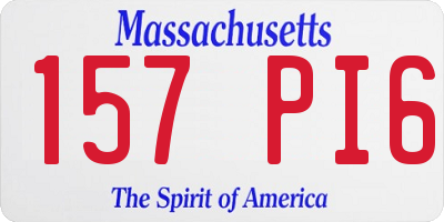 MA license plate 157PI6