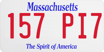 MA license plate 157PI7