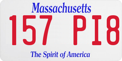 MA license plate 157PI8