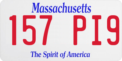 MA license plate 157PI9