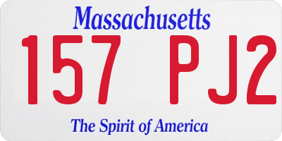 MA license plate 157PJ2