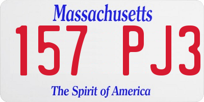 MA license plate 157PJ3