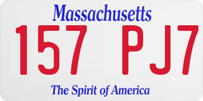 MA license plate 157PJ7