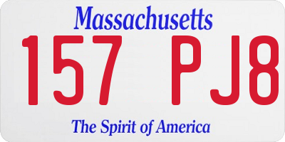 MA license plate 157PJ8