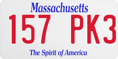 MA license plate 157PK3