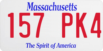 MA license plate 157PK4