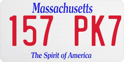 MA license plate 157PK7
