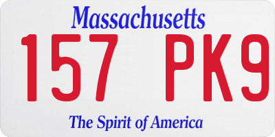 MA license plate 157PK9