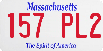 MA license plate 157PL2